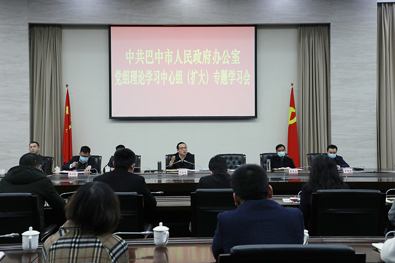 市政府辦召開黨組理論學(xué)習中心組（擴大）專題會